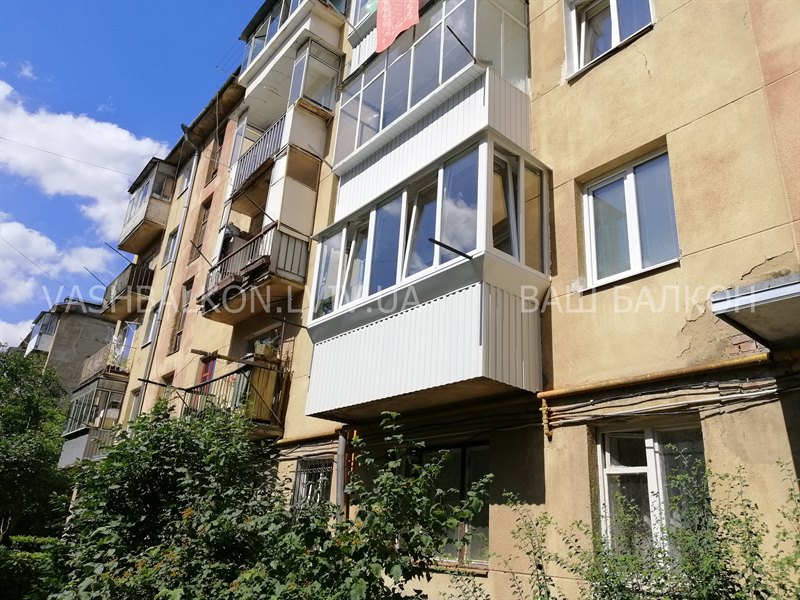Скління балкона з аварійної плитою: розширення по плиті і підвіконню Львів – Ваш Балкон