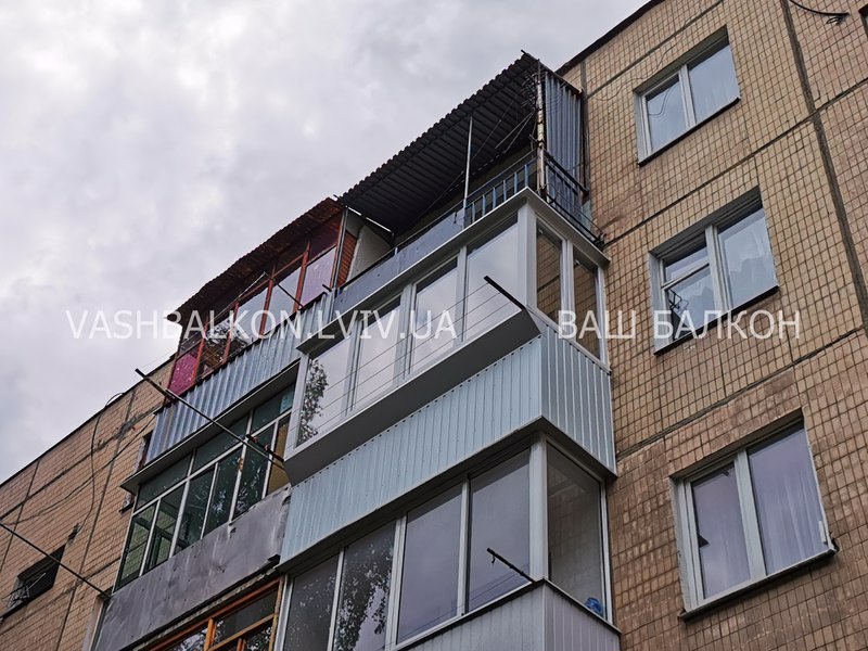 Балкон с увеличением подоконника Львов